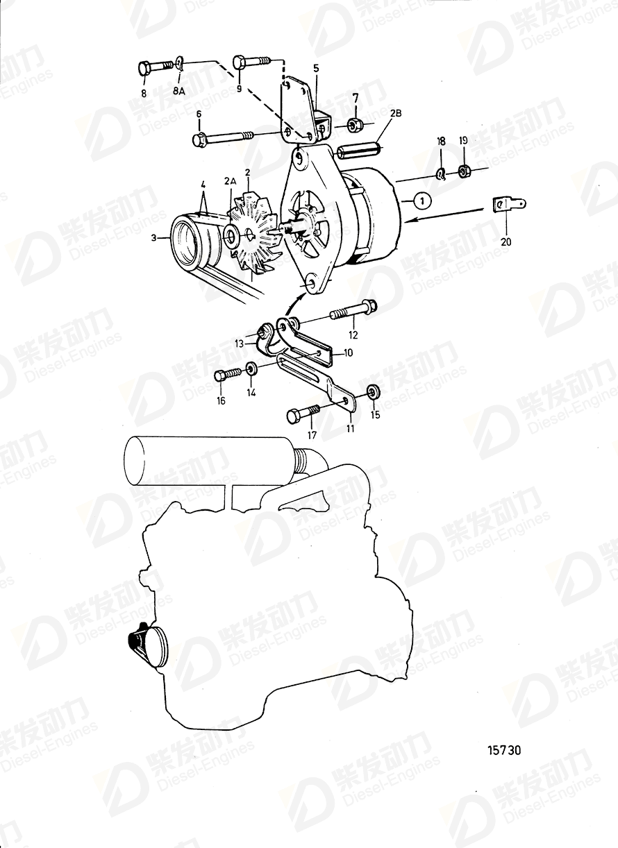 volvo penta Alternator 6779713 Drawing volvo penta Alternator 6779713 Drawing